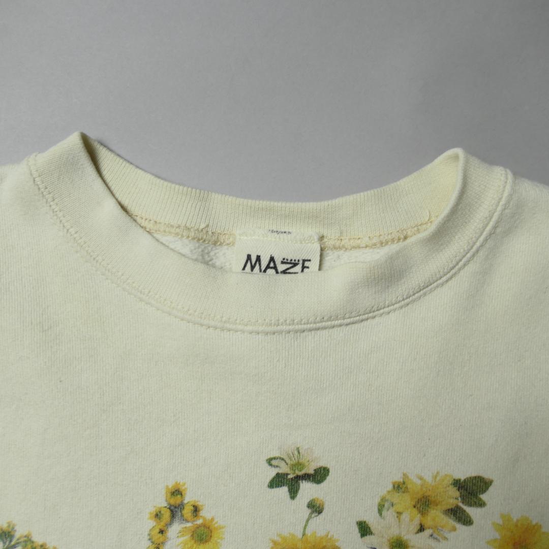 VINTAGE 90s L-XL Flower Art Sweat -MAZE-