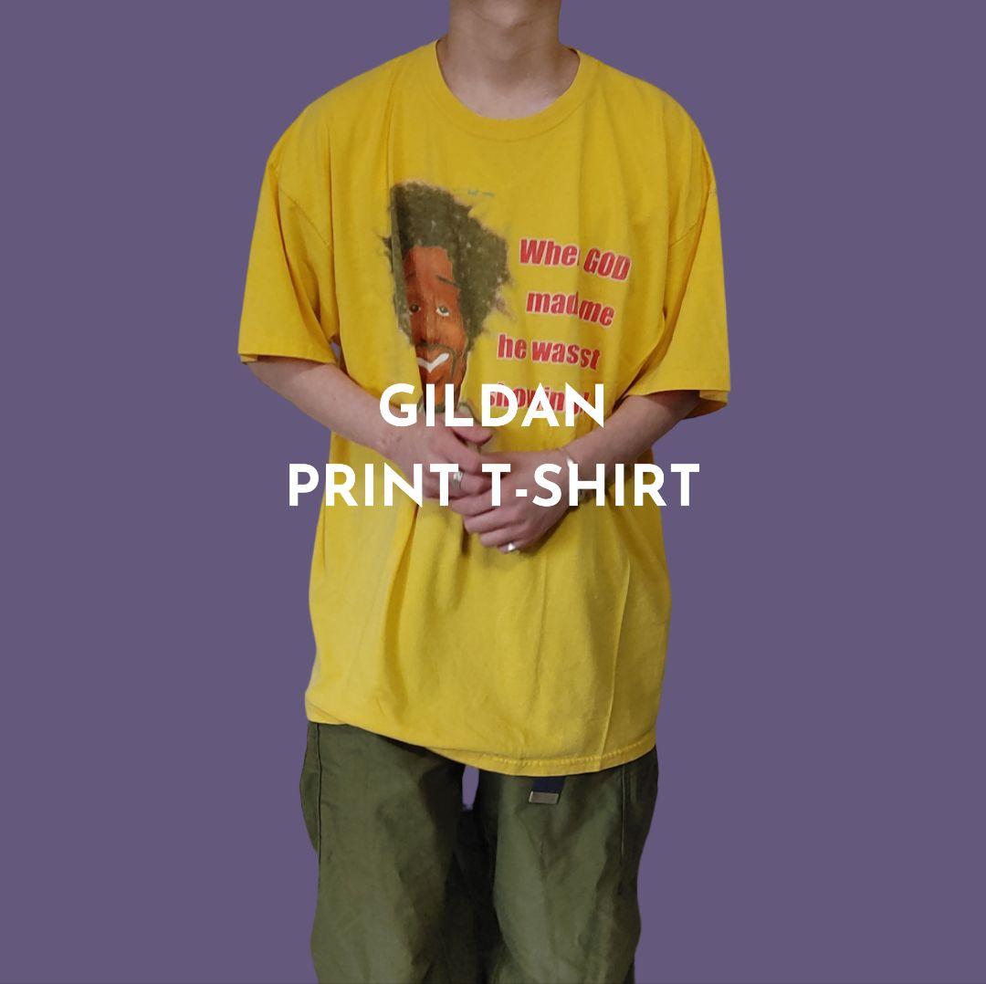 USED XXL Print T-shirt -GILDAN-
