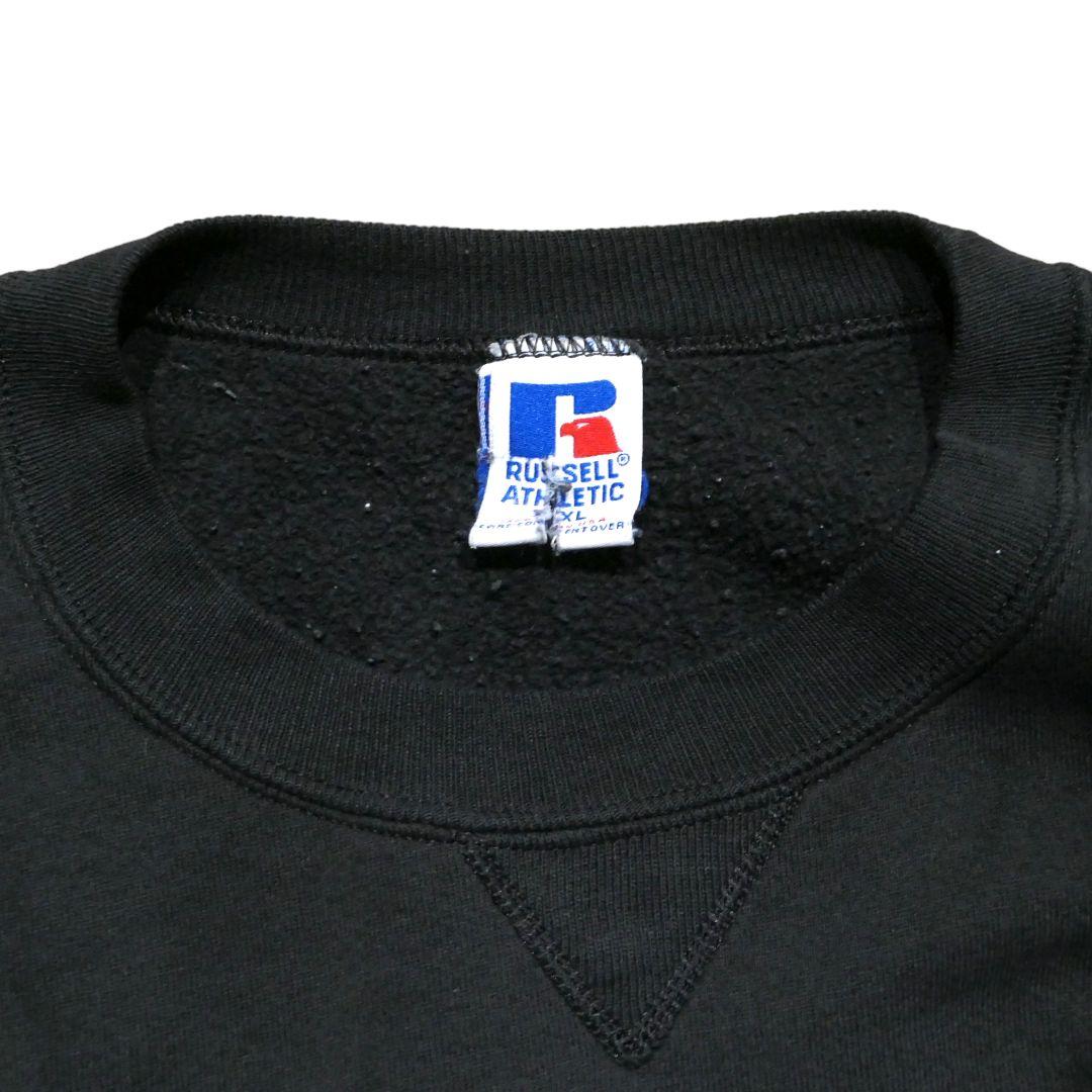 VINTAGE 90s XXL Logo Sweat "BLACK" -Russell Athletic-