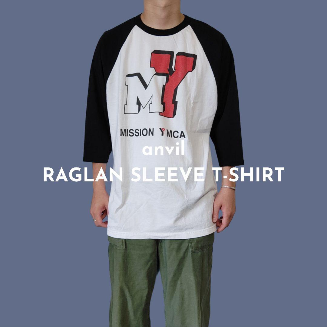 USED L Raglan sleeve T-shirt -anvil-