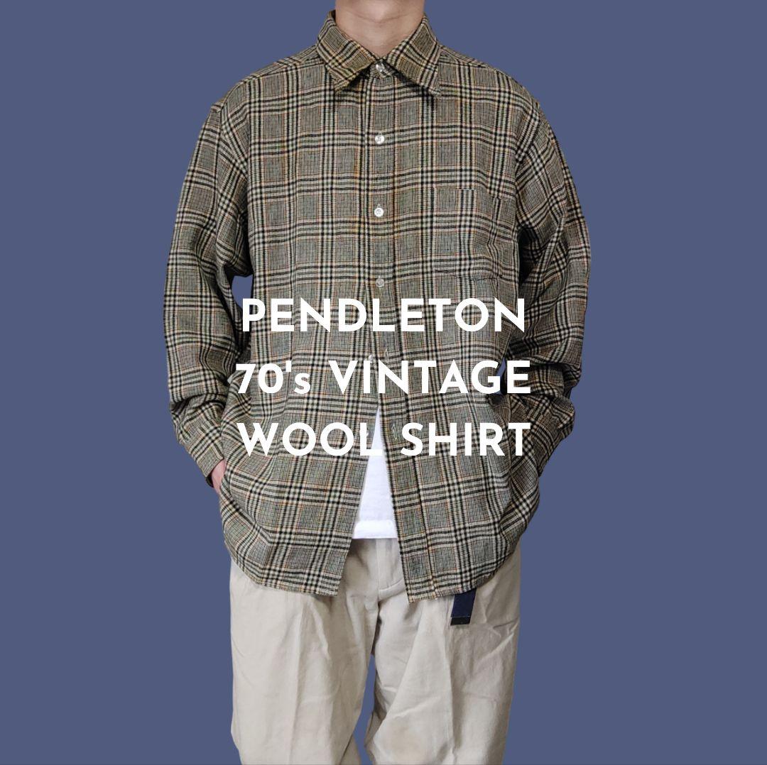 VINTAGE 70s XL Wool check shirt -PENDLETON-