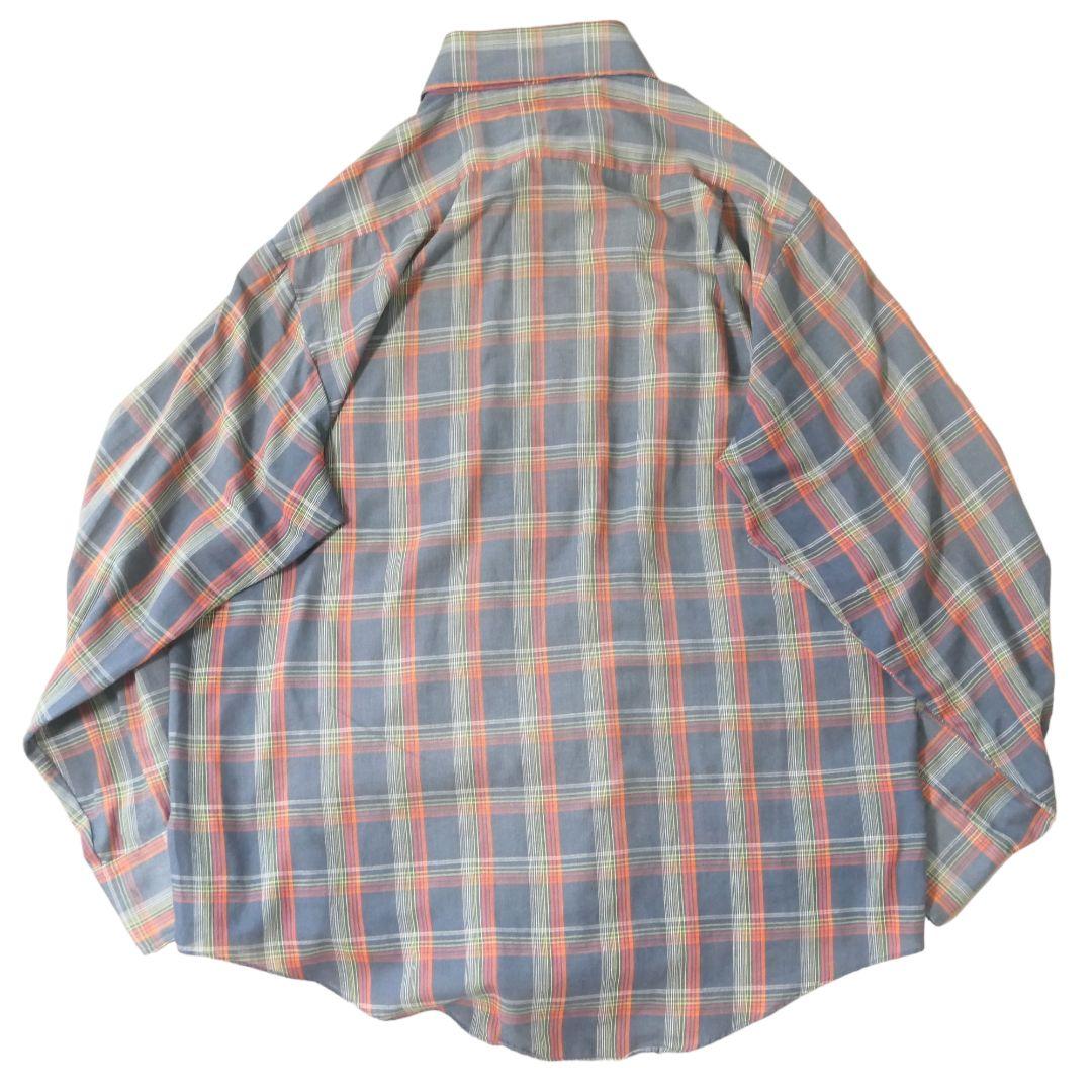 VINTAGE 70s L Check shirt -PERMANENT PRESS-
