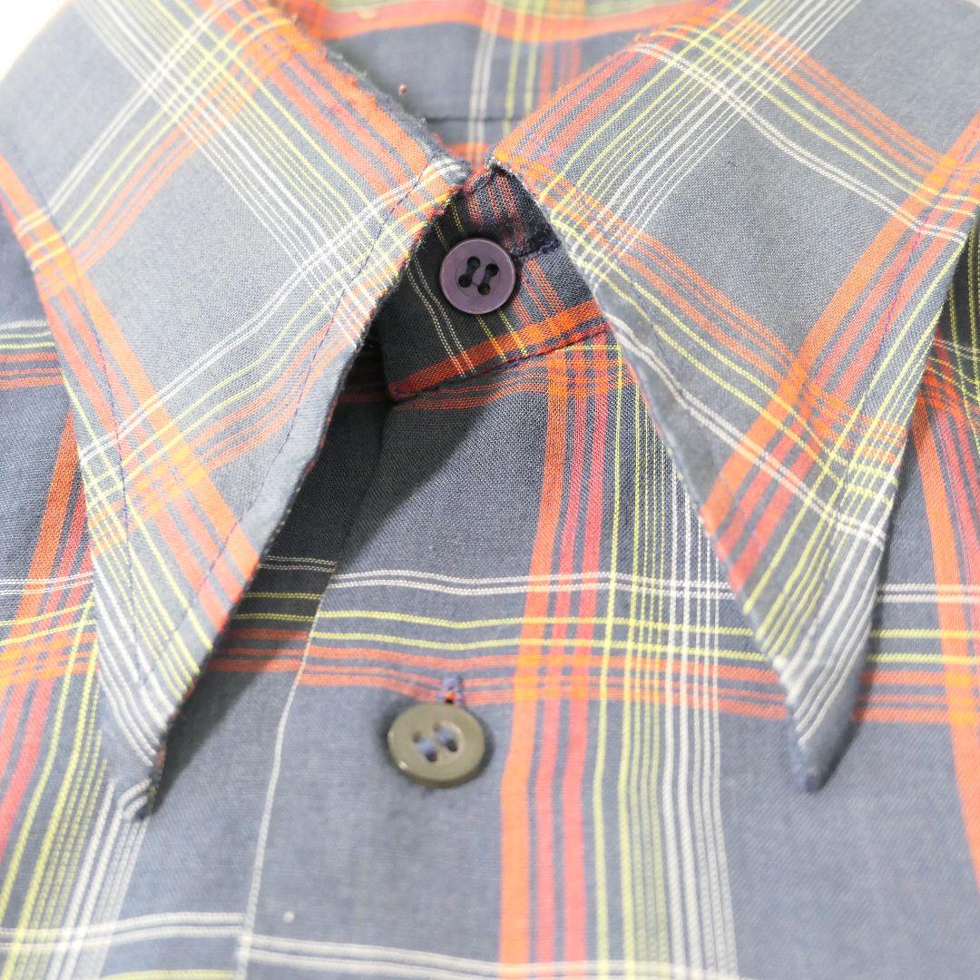 VINTAGE 70s L Check shirt -PERMANENT PRESS-