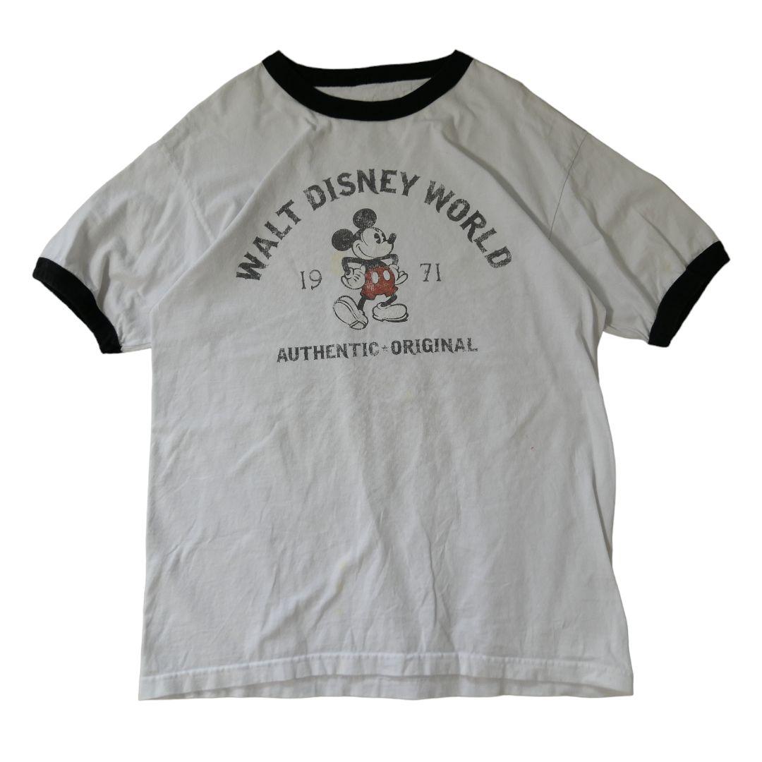 USED L Ringer T-shirt -Mickey Mouse-