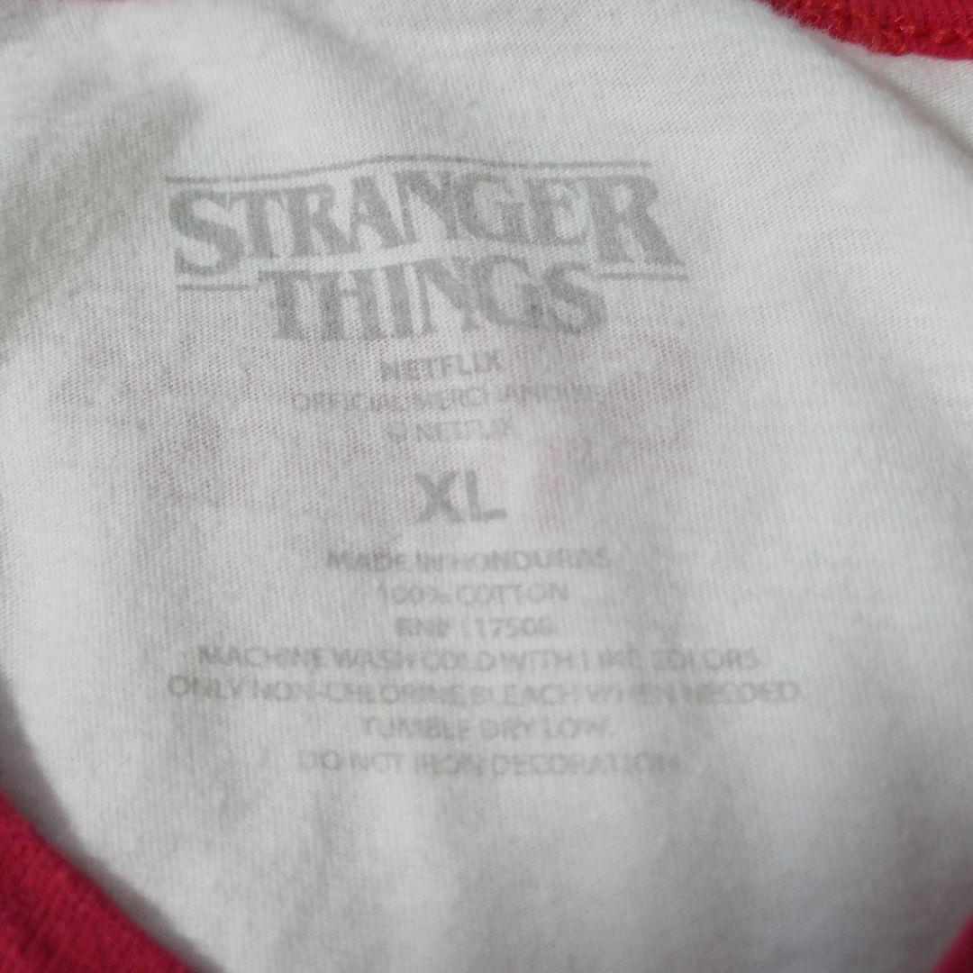 USED XL Ringer T-shirt -STRANGER THINGS × RED SOX-