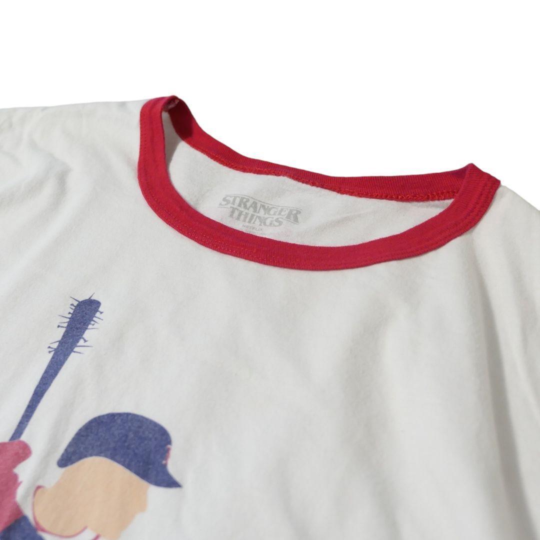 USED XL Ringer T-shirt -STRANGER THINGS × RED SOX-