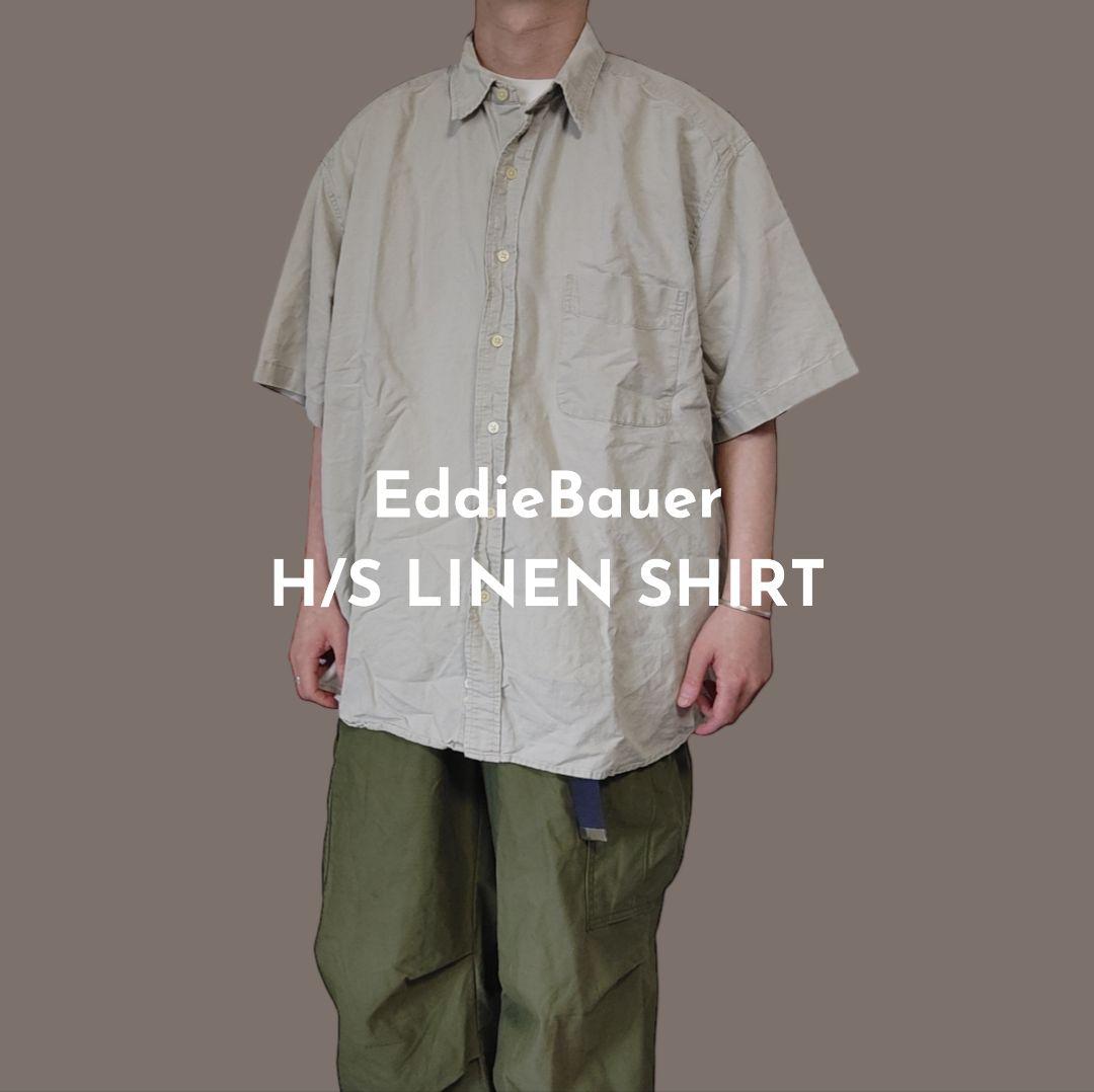 USED XL H/S Linen shirt -EddieBauer-