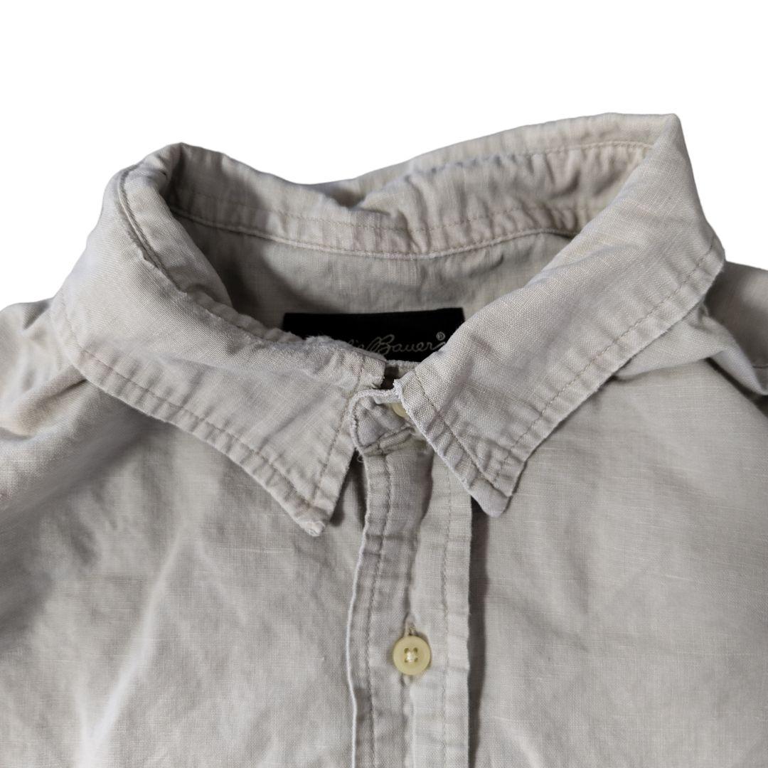 USED XL H/S Linen shirt -EddieBauer-