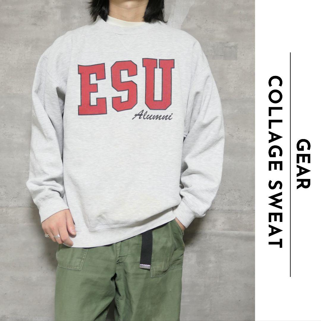 USED L Collage sweat -GEAR-