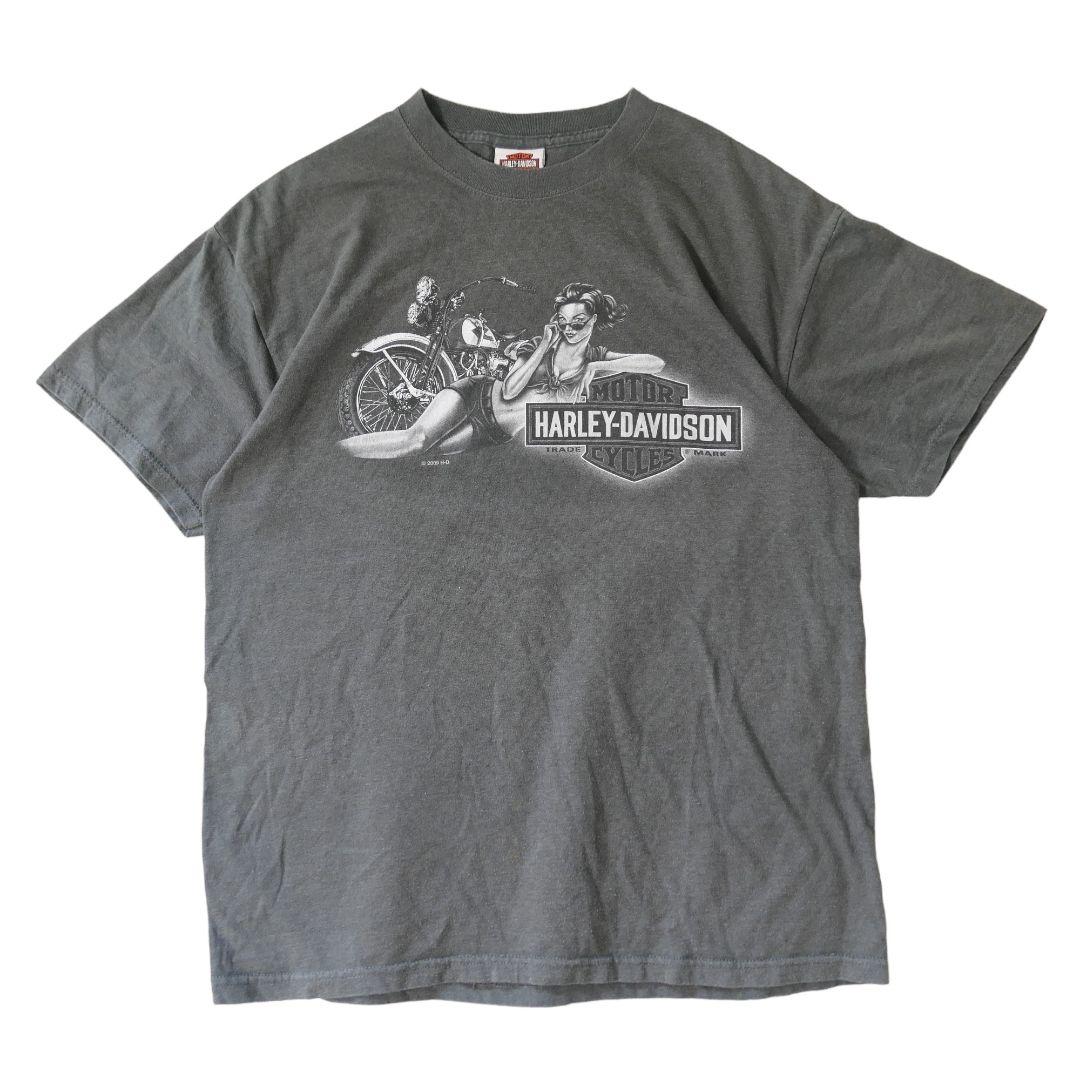 USED 00s L Printed T-shirt -HARLEY DAVIDSON-