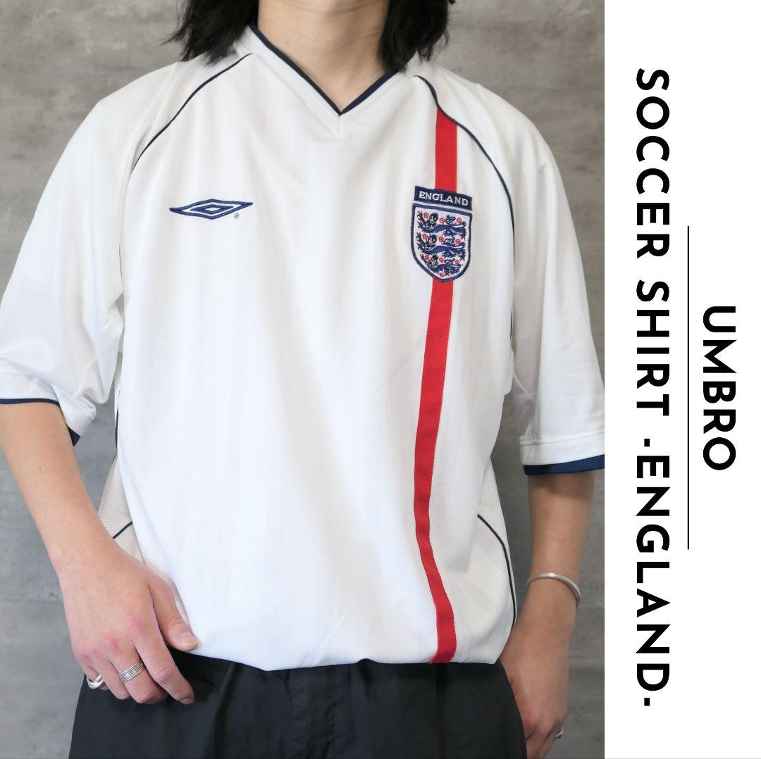 VINTAGE 00s L~XL Soccer game shirt -ENGLAND-
