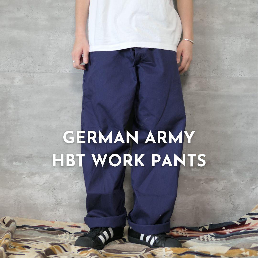 USED 52 HBT Blue work pants -GERMAN ARMY-