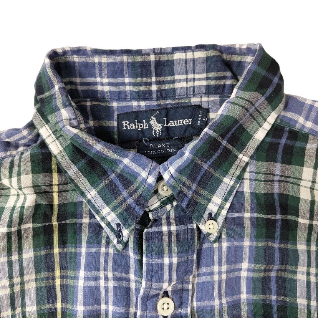 VINTAGE 90s L Button down shirt -RalphLauren-