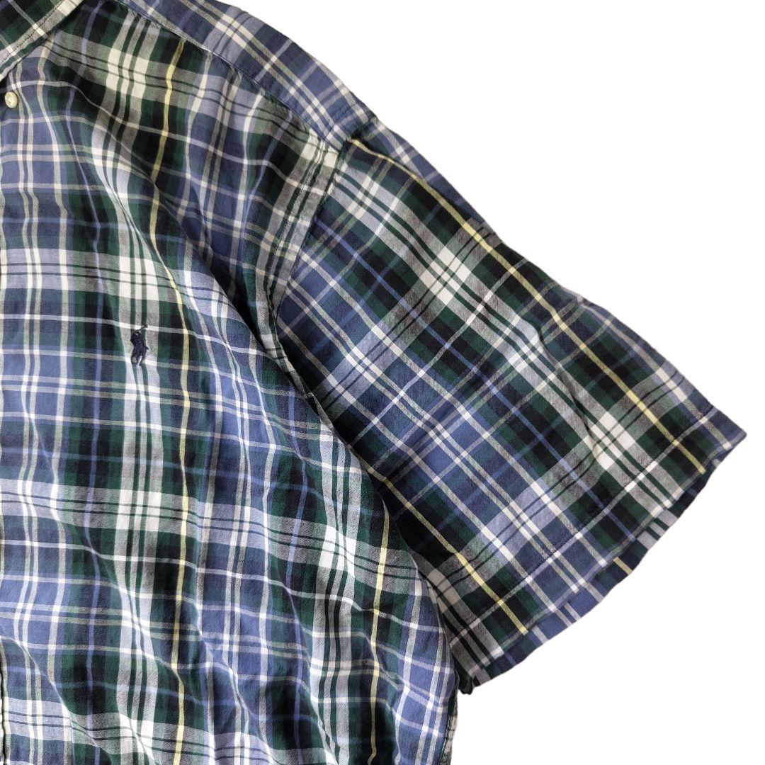 VINTAGE 90s L Button down shirt -RalphLauren-