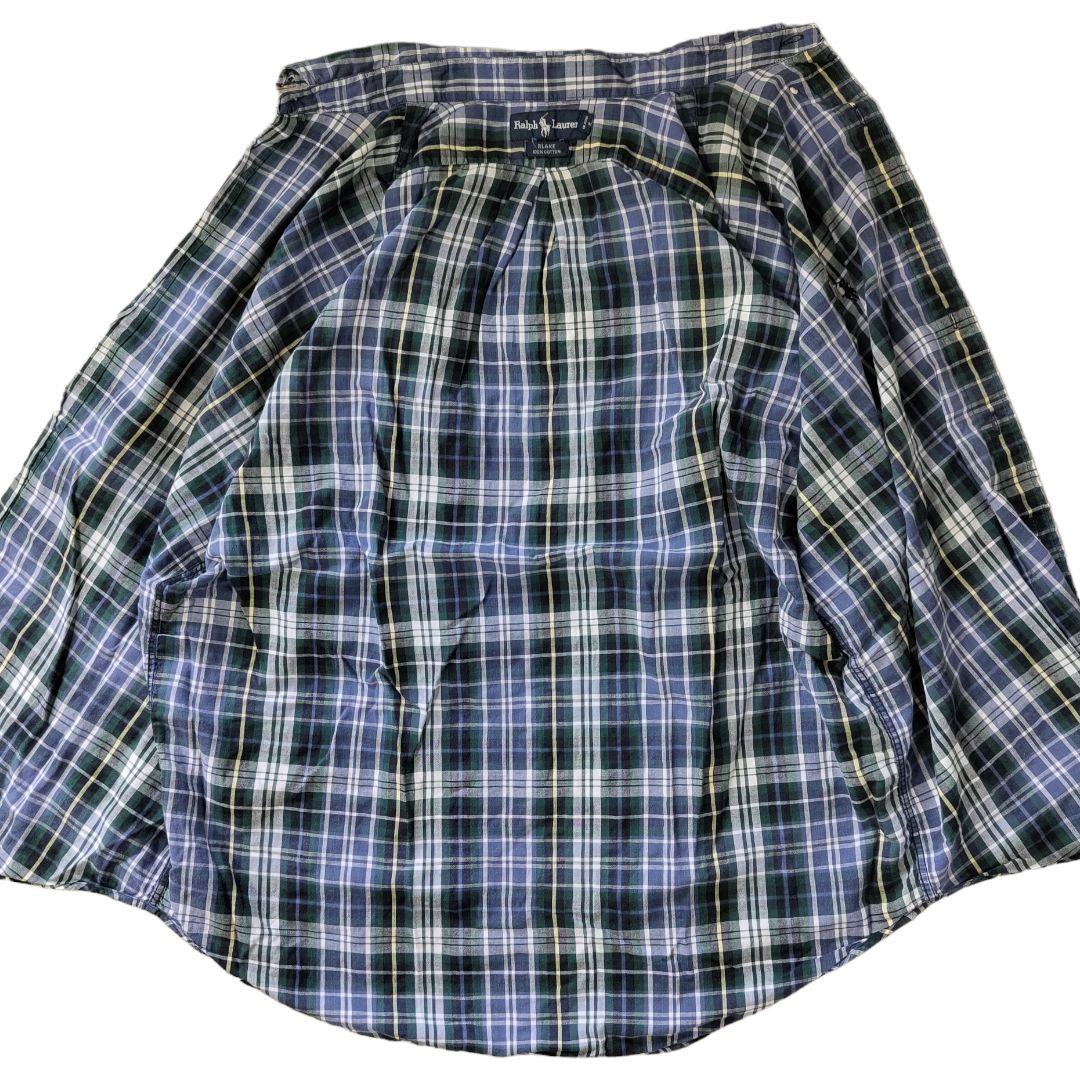 VINTAGE 90s L Button down shirt -RalphLauren-