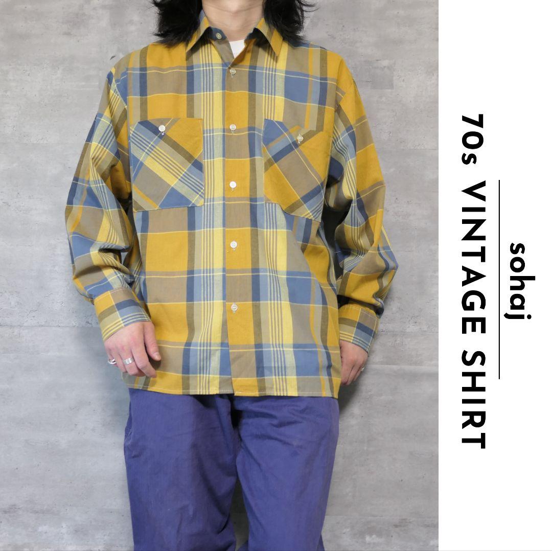 VINTAGE 70s L Check shirt -sohaj-
