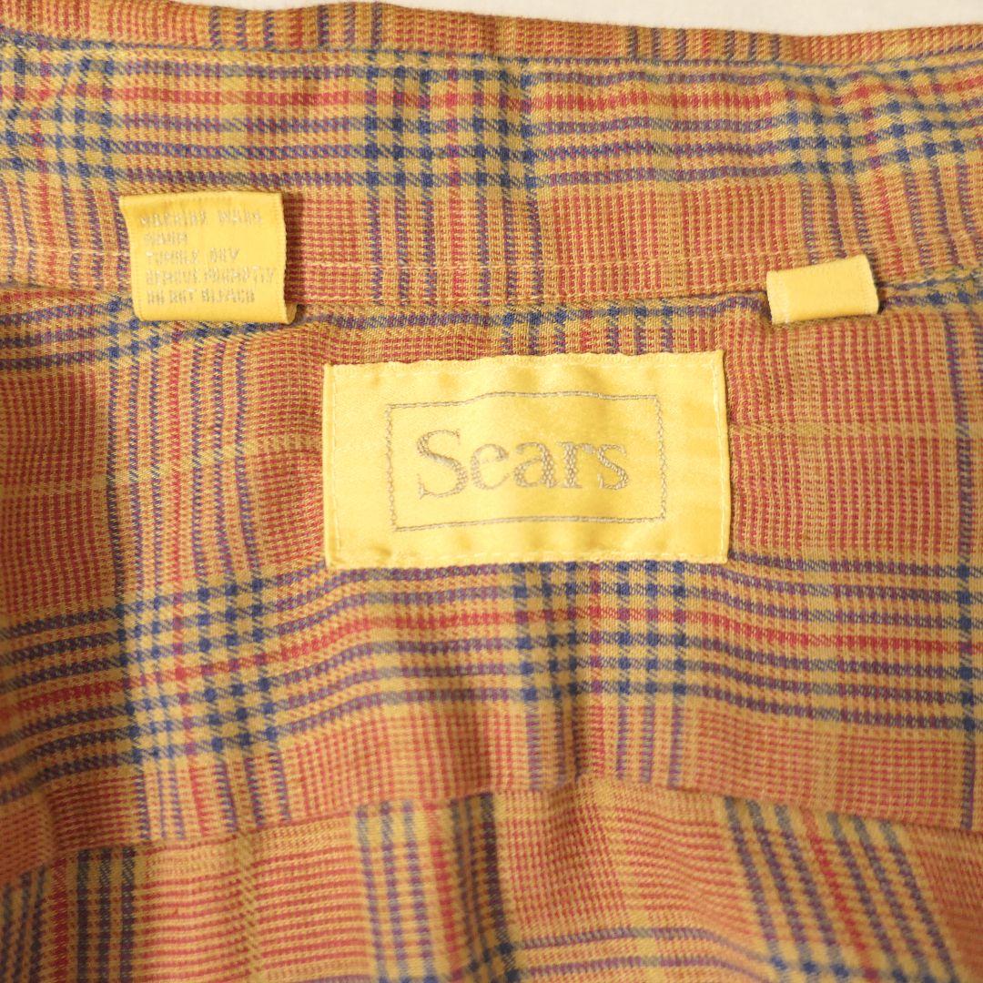 VINTAGE 70~80s L Check shirt -Sears-