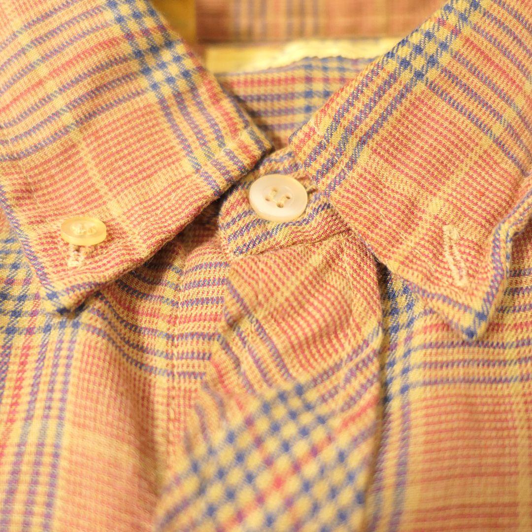 VINTAGE 70~80s L Check shirt -Sears-