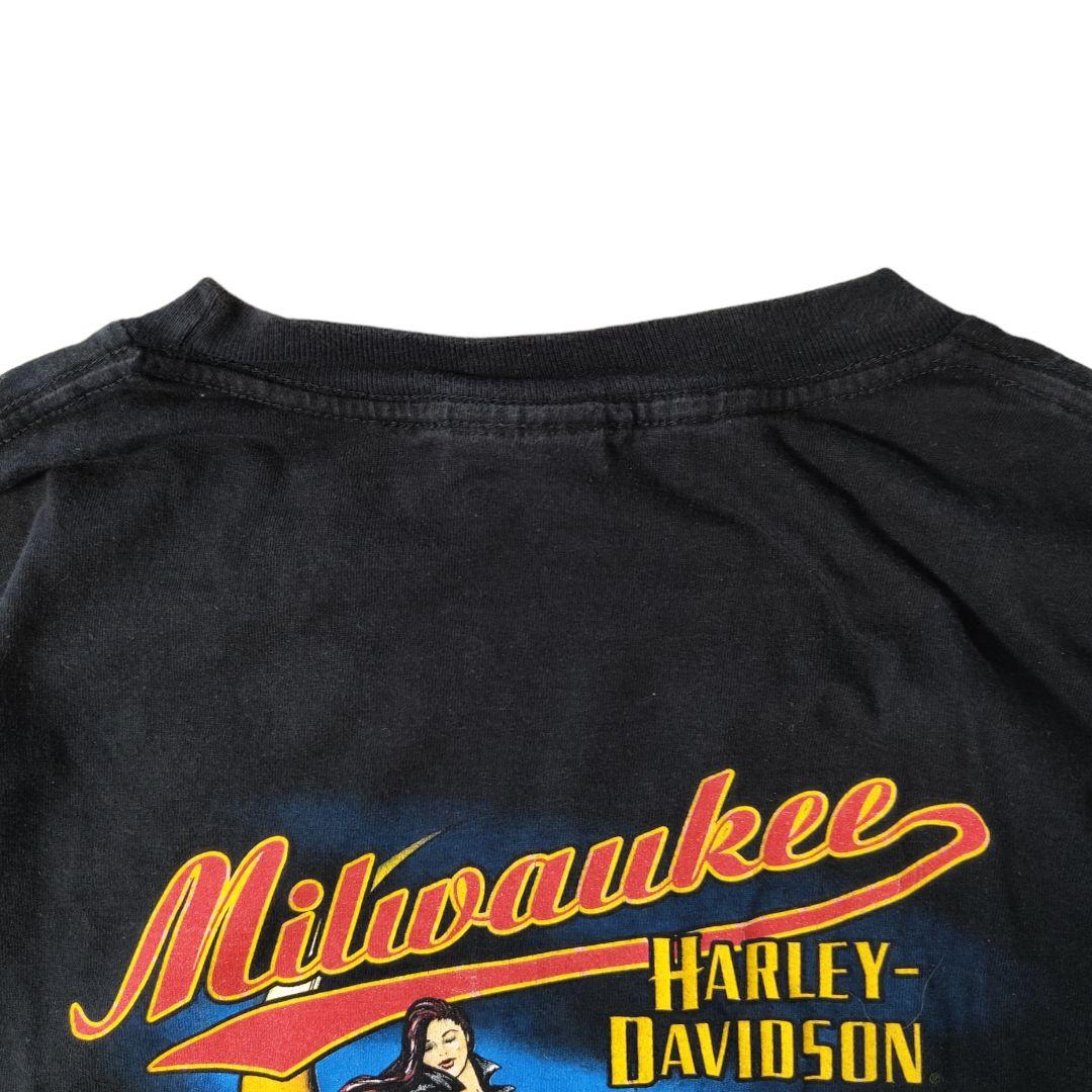 USED 00s 3XL Print T-shirt -HarleyDavidson-