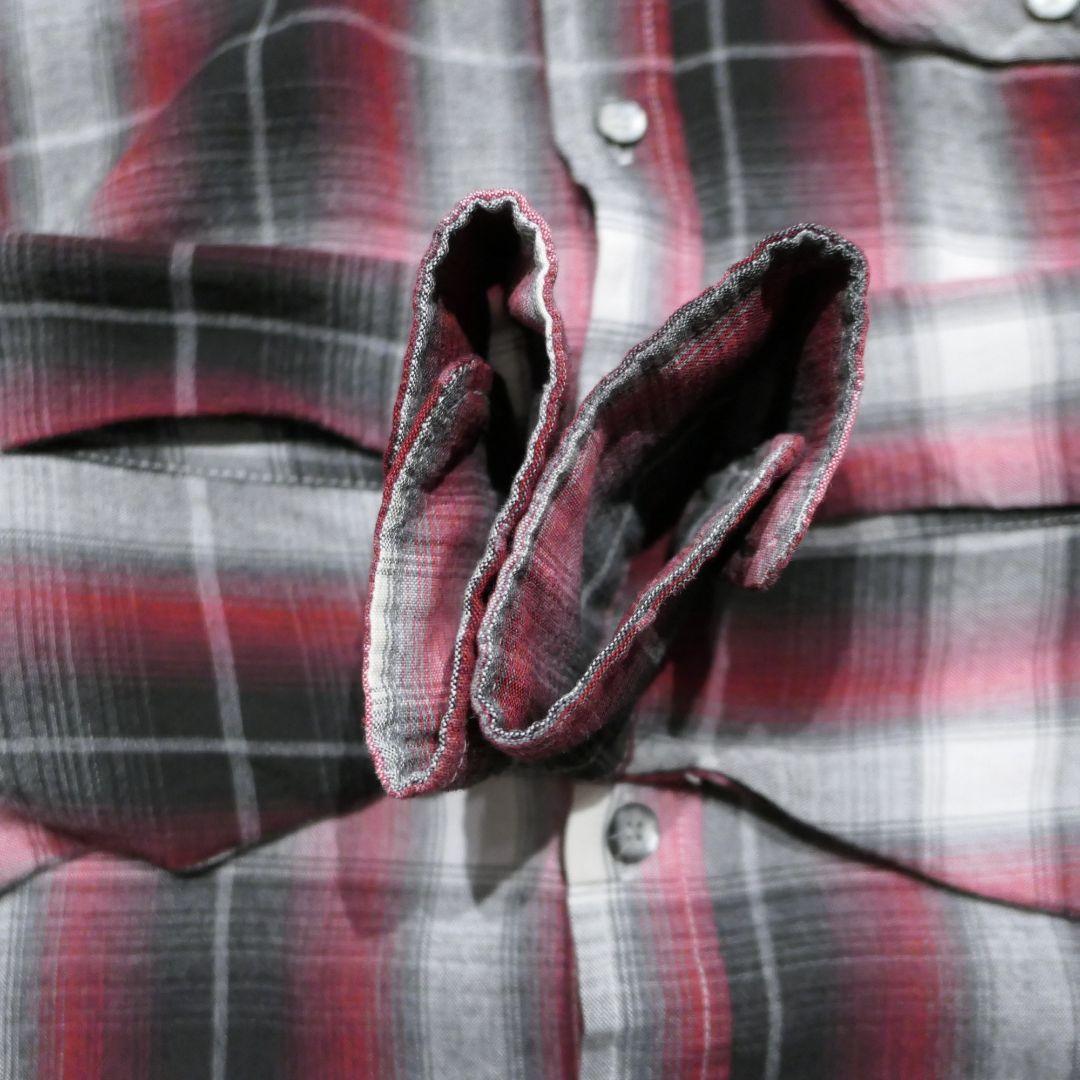USED M-L Rayon Shirt "Ombre Check" -Arrow-