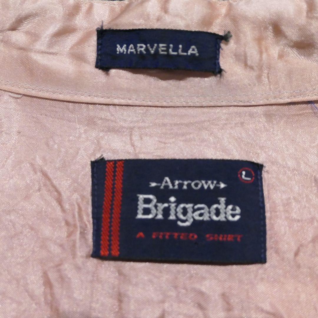 USED M-L Rayon Shirt "Ombre Check" -Arrow-
