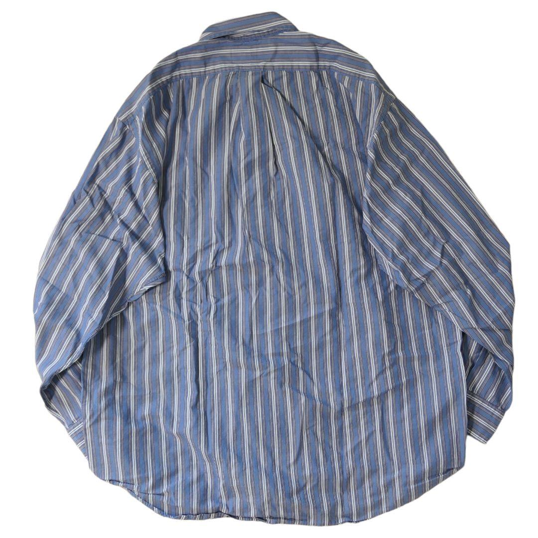 VINTAGE 90s L Button down stripe shirt -RalphLauren-