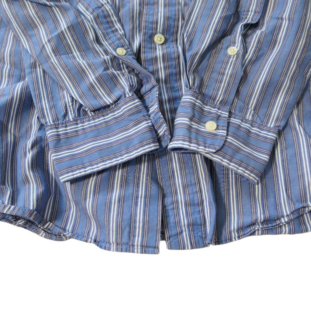 VINTAGE 90s L Button down stripe shirt -RalphLauren-