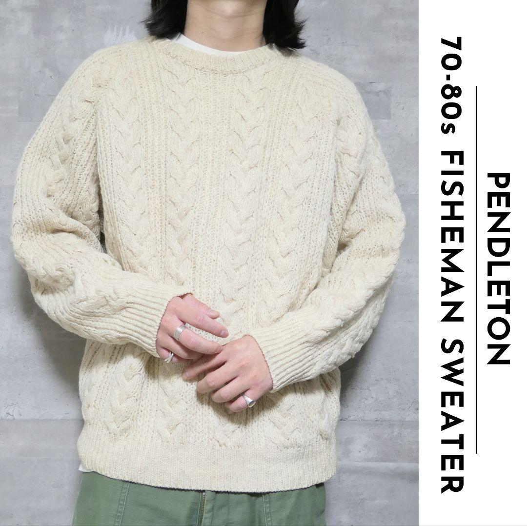 VINTAGE 70-80s Fisherman sweater -PENDLETON-