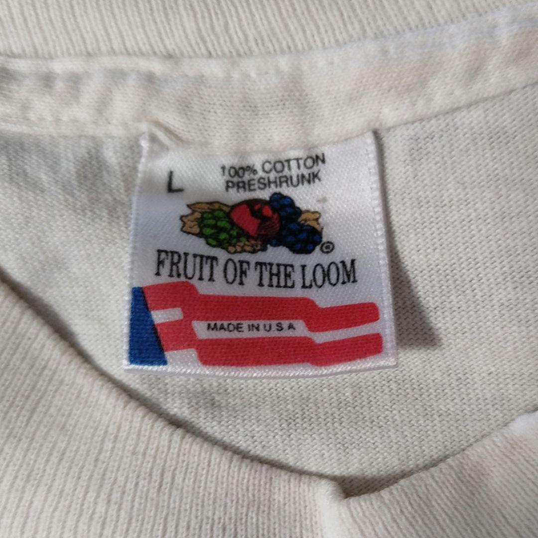 VINTAGE 90s L Fish printed T-shirt -FRUIT OF THE LOOM-