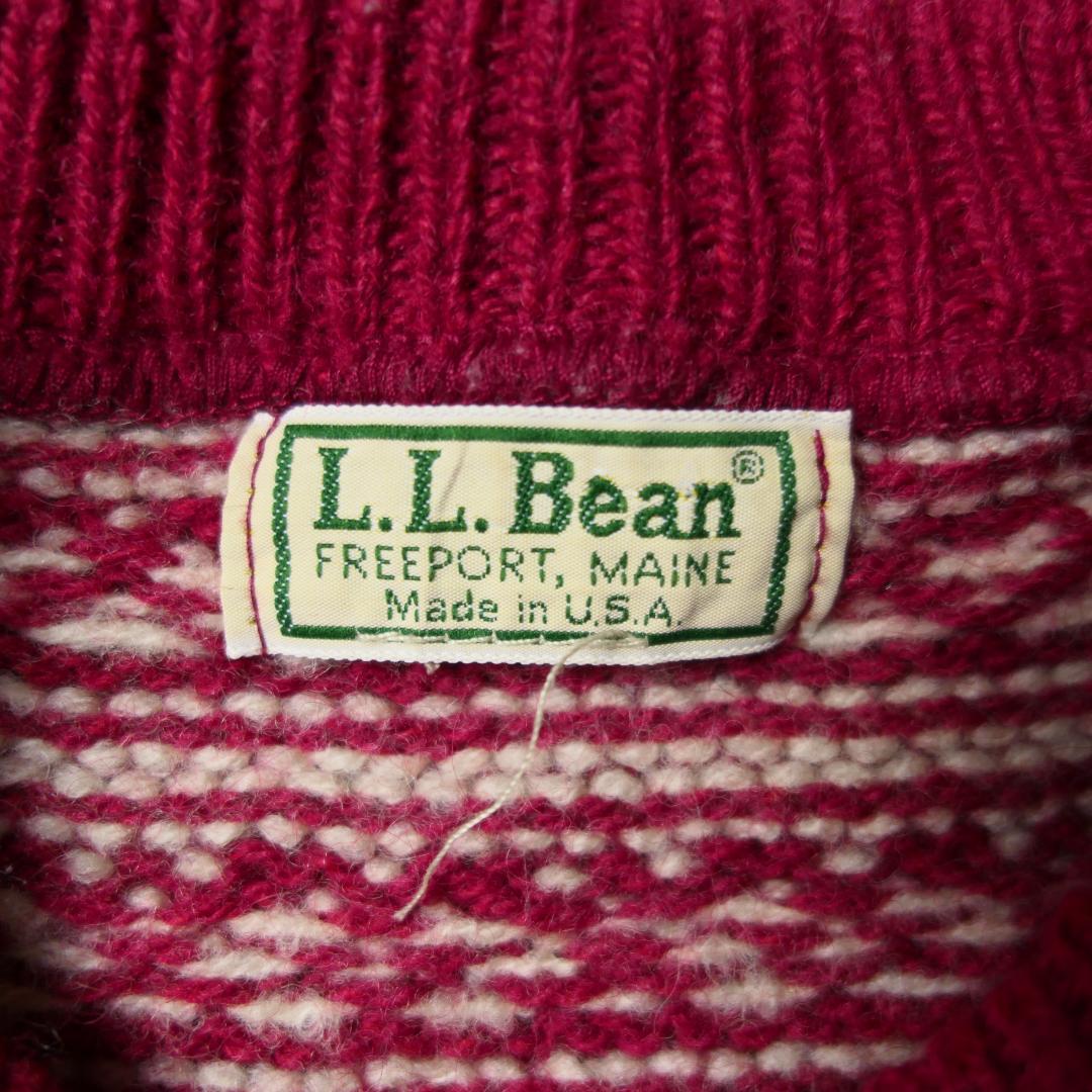 VINTAGE 80-90s L Nordic Patterned Sweater -L.L.Bean-