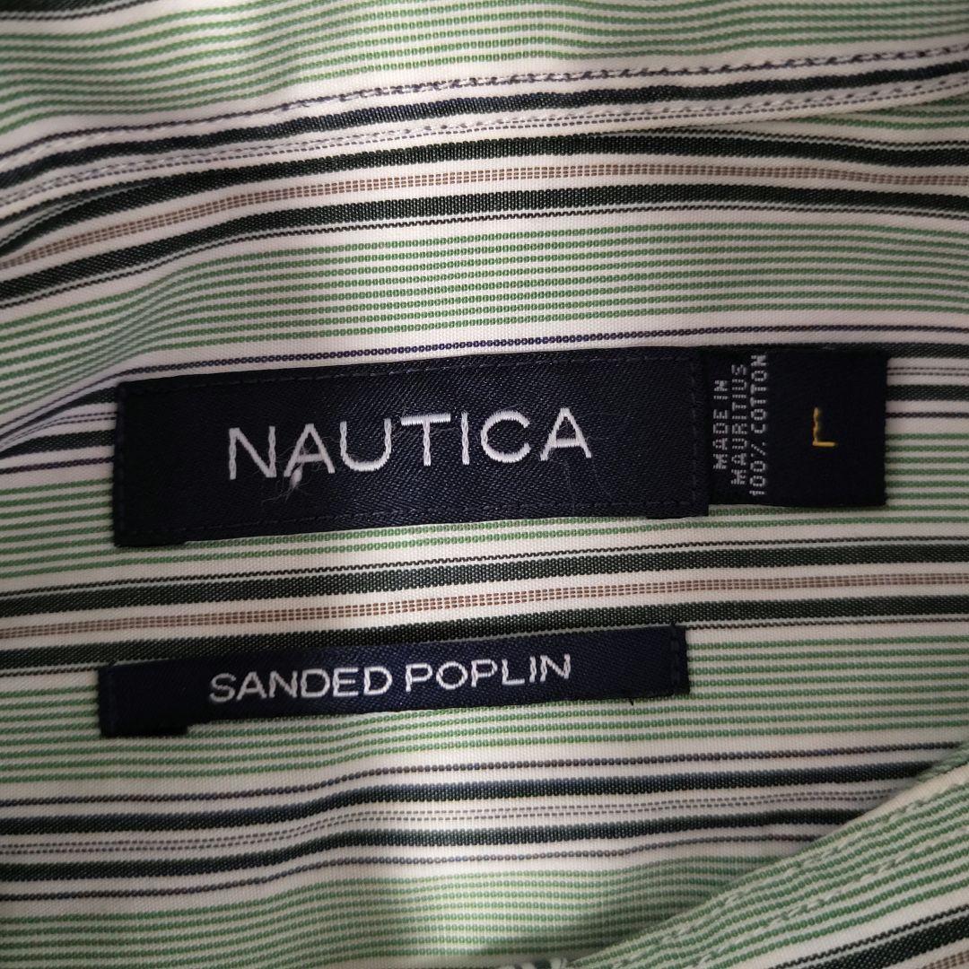 USED L Stripe bd shirt -NAUTICA-