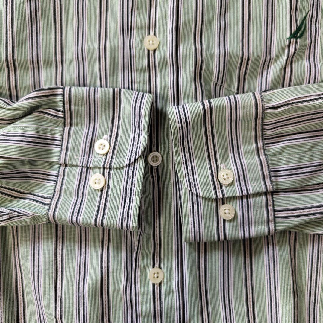 USED L Stripe bd shirt -NAUTICA-