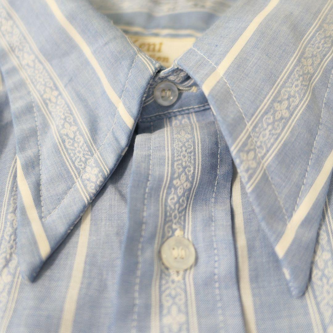 VINTAGE 70s M~L Stripe shirt -Arrow-