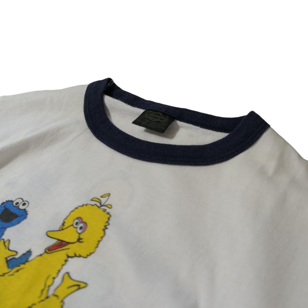 VINTAGE 90s M Ringer T-shirt -SESAME STREET-