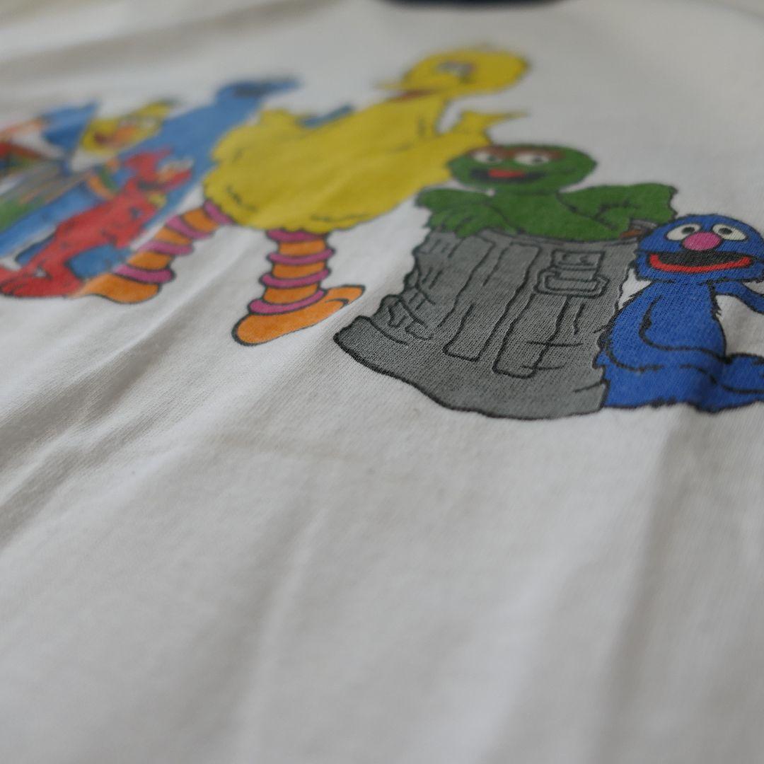 VINTAGE 90s M Ringer T-shirt -SESAME STREET-