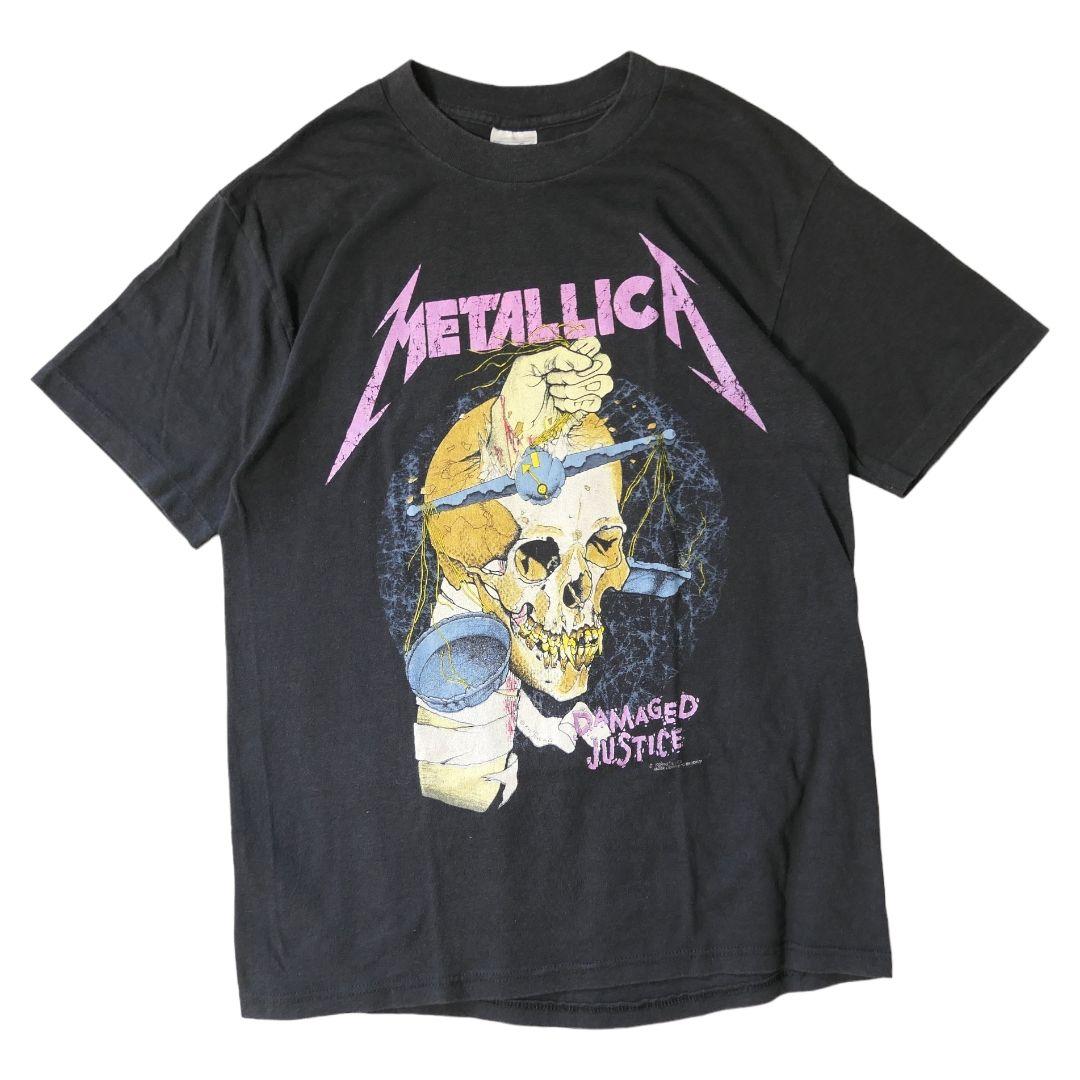 VINTAGE 80s L Rock band T-shirt -METALLICA-