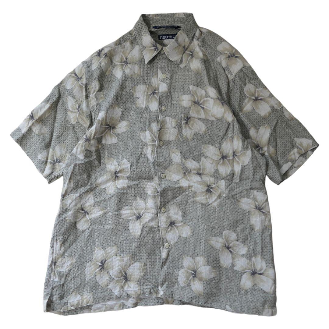 VINTAGE 90s M Silk shirt -NAUTICA-