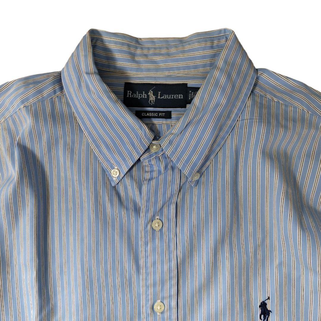 USED L Stripe bd shirt -RalphLauren-
