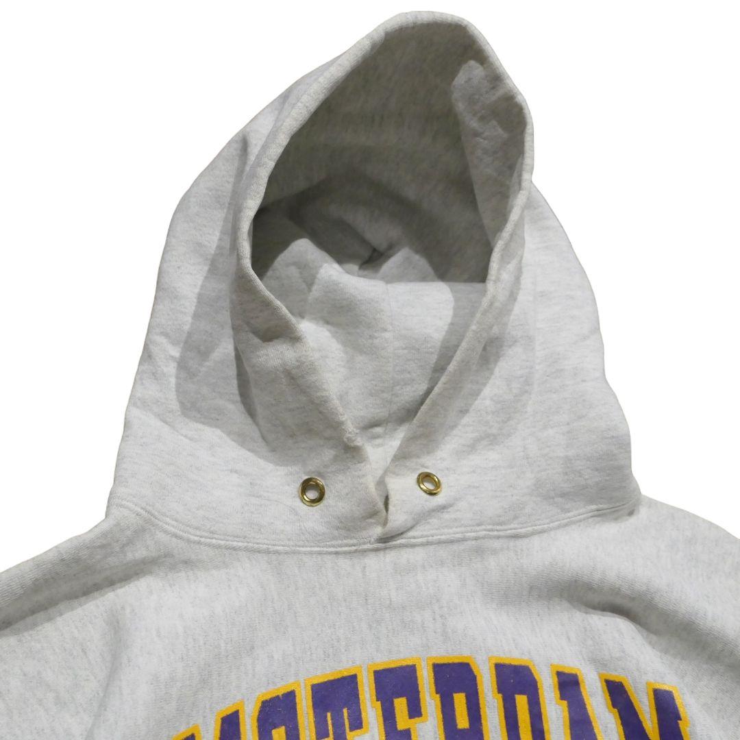 VINTAGE 90s XL Reverse Weave Type Hoodie -GRAY BEAR-