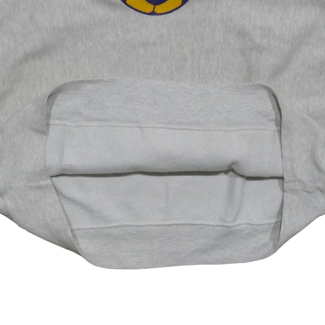 VINTAGE 90s XL Reverse Weave Type Hoodie -GRAY BEAR-