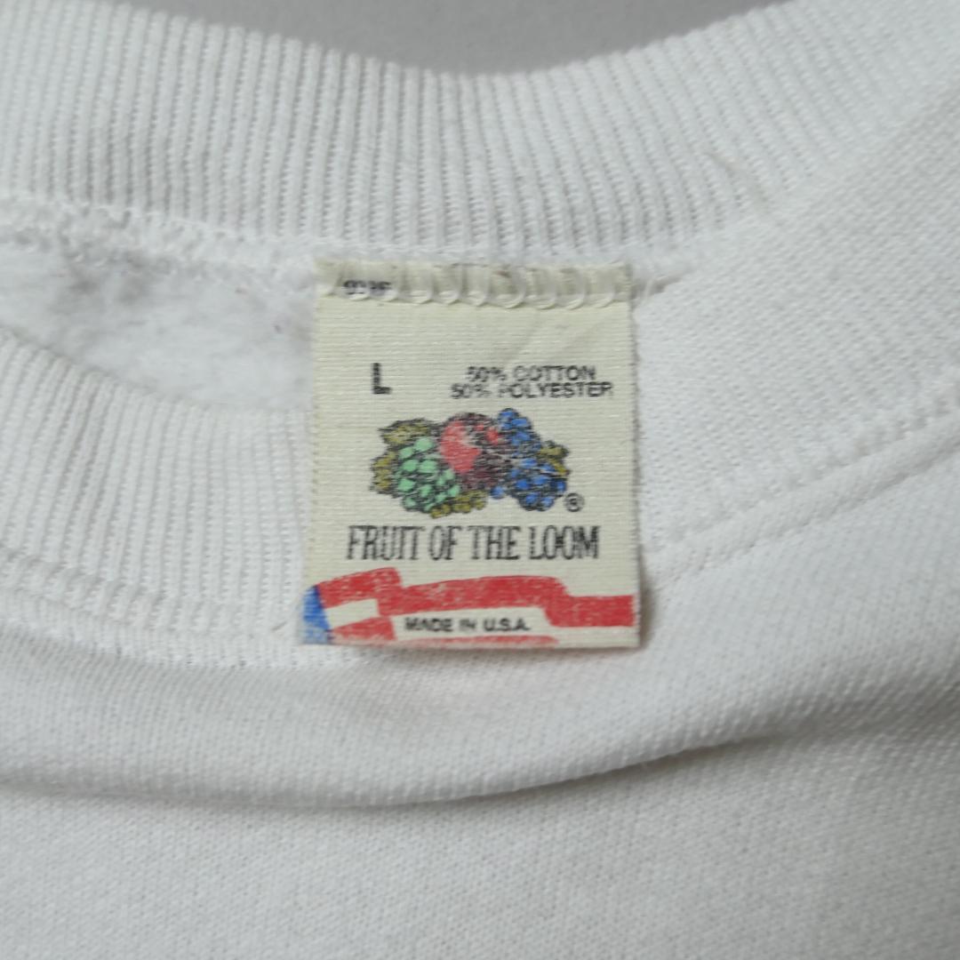 VINTAGE 80s L Newspaper Print Sweat "Crossword Puzzle" -New York Times-