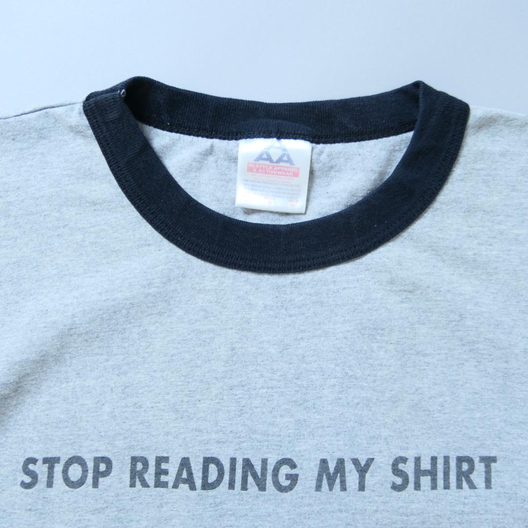 VINTAGE 90s L Message Tee -STOP READING MY SHIRT-