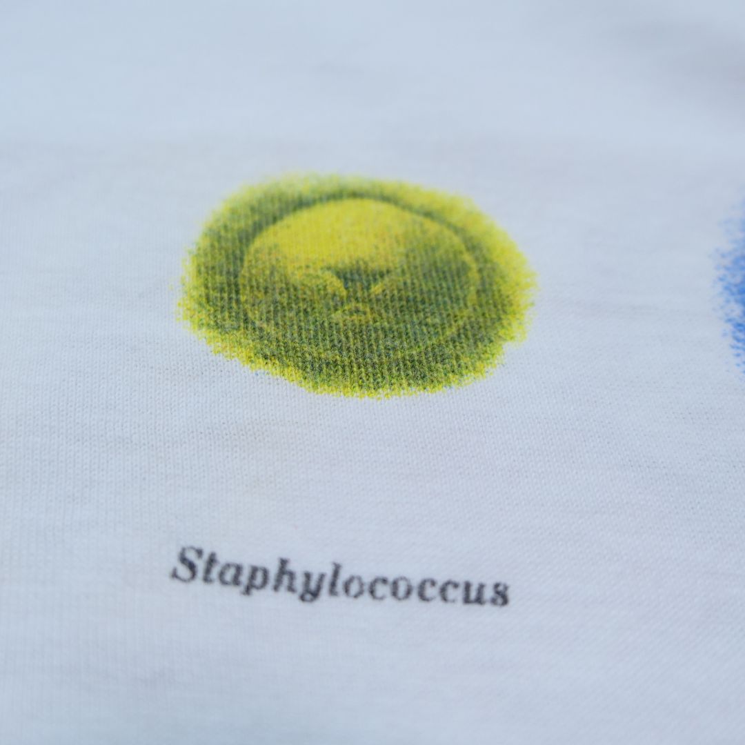 VINTAGE 90s XL Promotion Tee "Bacteria" -BAYER-