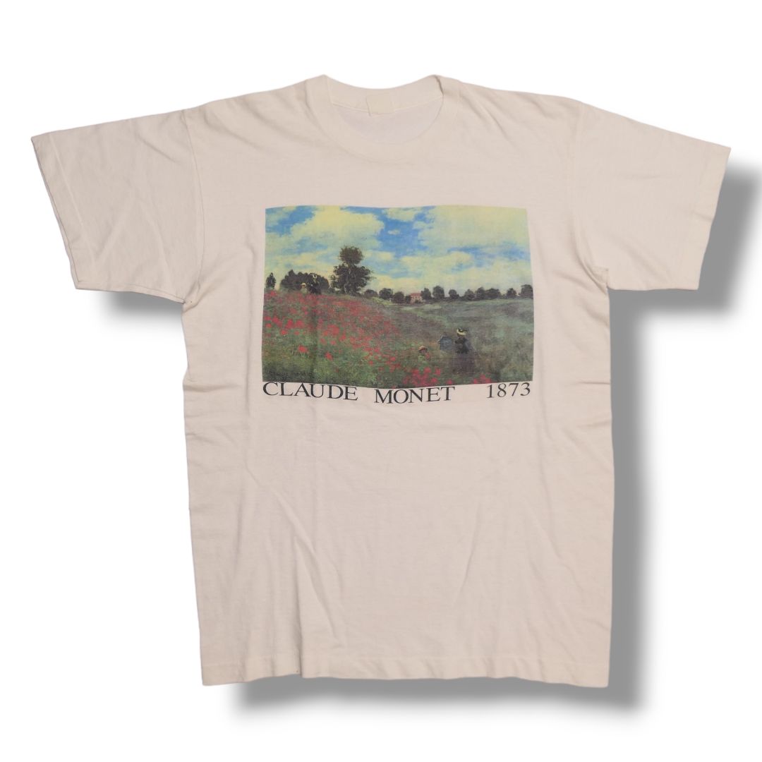 VINTAGE 90s L Art Tee "Poppy Field" -Claude Monet-