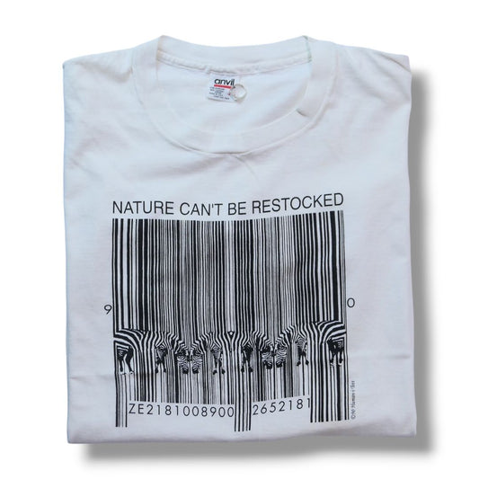 VINTAGE 90s XL Art Tees -Zebra × Barcode-