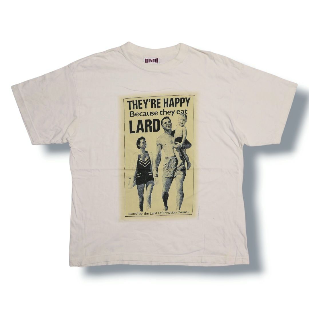 VINTAGE 90s XL Parody Tee -They're Happy Because They Eat Lard-