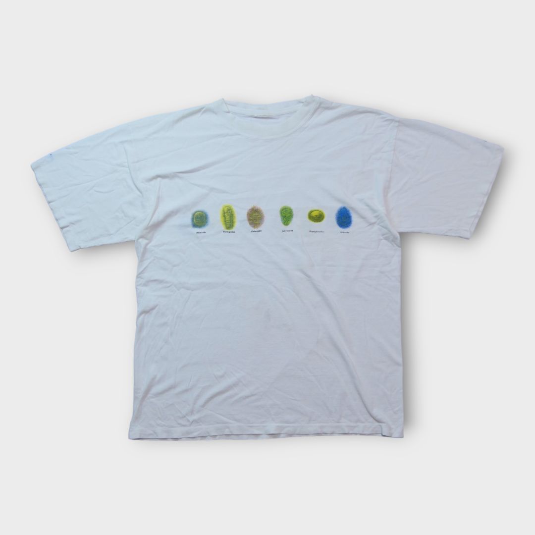 VINTAGE 90s XL Promotion Tee "Bacteria" -BAYER-