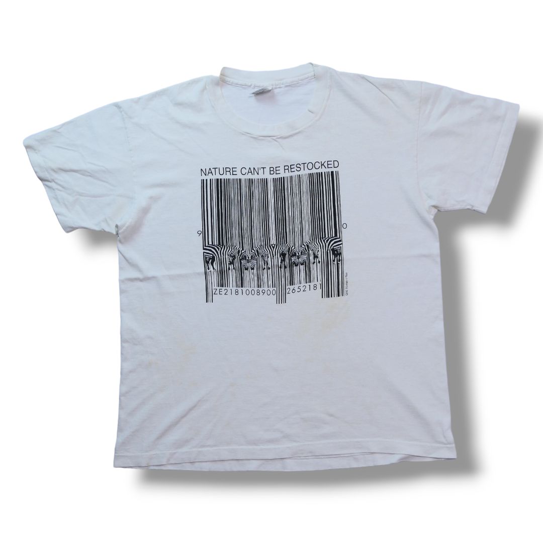 VINTAGE 90s XL Art Tees -Zebra × Barcode-