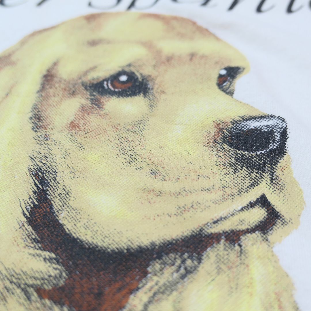 VINTAGE 90s L Dog Print Tee "Cocker Spaniel" -AIR WAVES INC-
