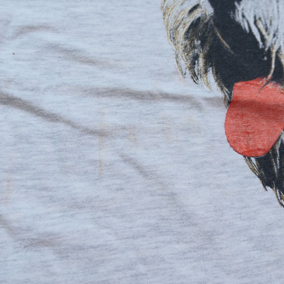 VINTAGE 90s M Dog Print Tee "OLD ENGLISH SHEEP DOG" -TELETREND COLS-